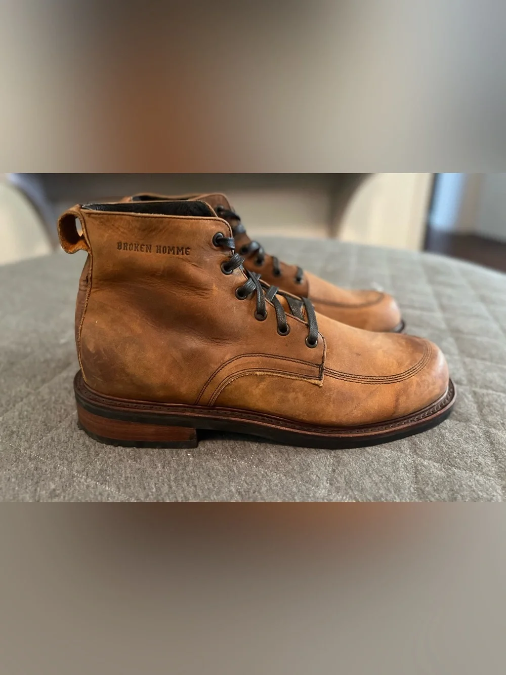 NWOT BROKEN HOMME Huckberry Sz 11 Brown Leather Davis Boots Orig$300 Made in USA